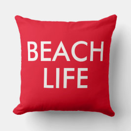 Beach Life Lifeguard Gift rood Kussen