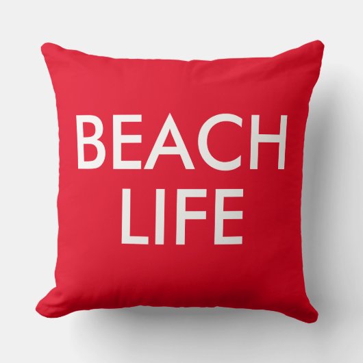 Beach Life Lifeguard Gift rood Kussen (Voorkant)