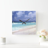 Beach Life Ocean Uitzicht Clock Vierkante Klok (Huis)
