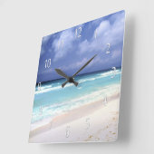 Beach Life Ocean Uitzicht Clock Vierkante Klok (Hoek)