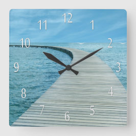 Beach Life Ocean Uitzichten Wall Clock Vierkante Klok
