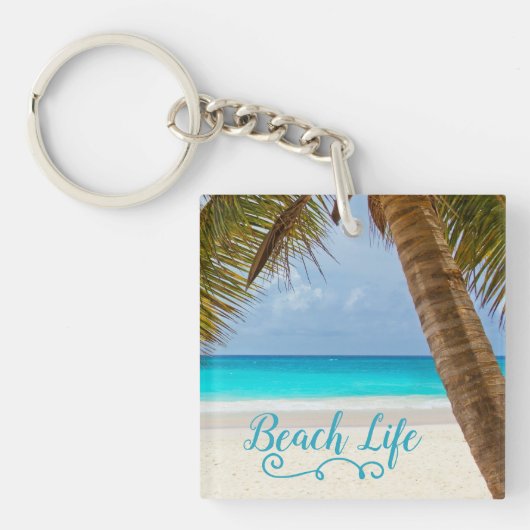 Beach Life Palm Tree Sleutelhanger (Voorkant)