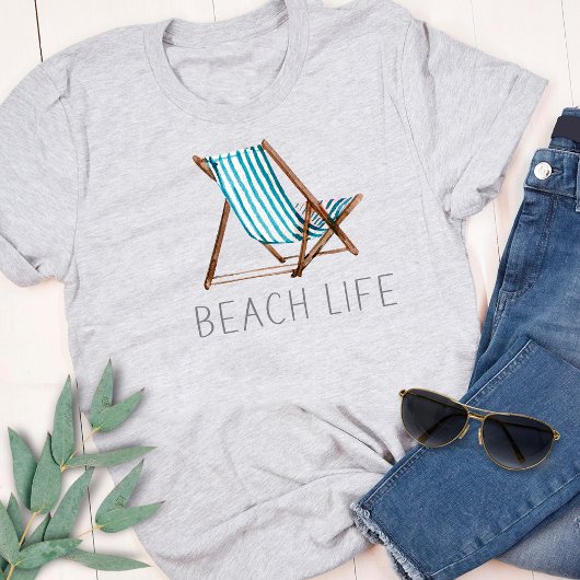 Beach Life Quote Nautical Beach Summer stoel T-Shi T-shirt