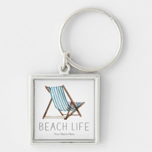 Beach Life Quote Nautical Beach Zomerstoel Sleutelhanger