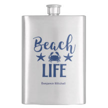 Beach LIFE Quote Nautical Coastal Summer Navy
