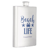 Beach LIFE Quote Nautical Coastal Summer Navy Flacon (Rechts)
