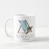 Beach Life Quote Nautical Summer Vacature Stoel Koffiemok (Links)