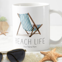 Beach Life Quote Nautical Summer Vacature Stoel