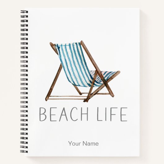 Beach Life Quote Nautical Summer Vacature Stoel Notitieboek (Voorkant)