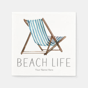 Beach Life Quote Nautical Summer Vacature Stoel Servet