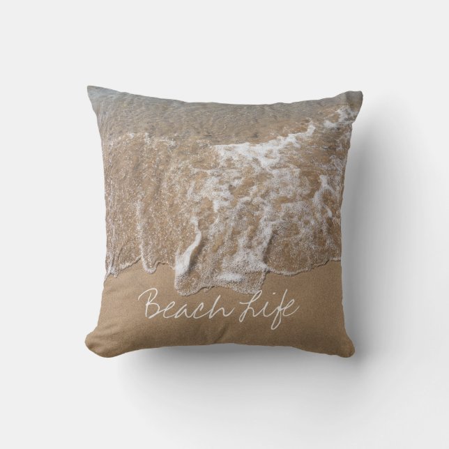 Beach Life Quottes Sandy Ocean Water Waves Custom Buitenkussen (Voorkant)