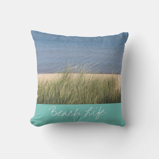 Beach Life Quottes Waves Ocean Coastal Shore Schil Buitenkussen (Voorkant)