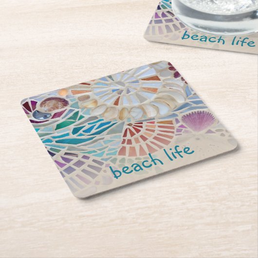 Beach Life Shell Kartonnen Onderzetters (Schuin)