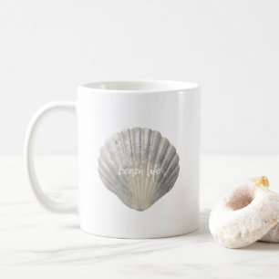 Beach Life Shell Typography Coffee Mok