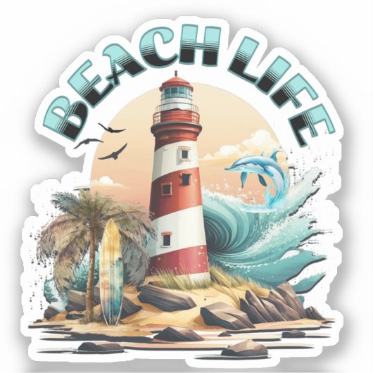 Beach Life Sticker (Voorkant)