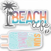 Beach Life, Summer Sticker Pack - GraphicLoveShop (Voorkant)