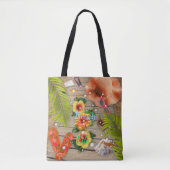 Beach Life Summer Tropische Feestdagen Hibiscus Tote Bag (Voorkant)