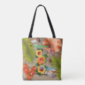 Beach Life Summer Tropische Feestdagen Hibiscus Tote Bag (Achterkant)