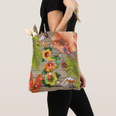 Beach Life Summer Tropische Feestdagen Hibiscus Tote Bag (Dichtbij)