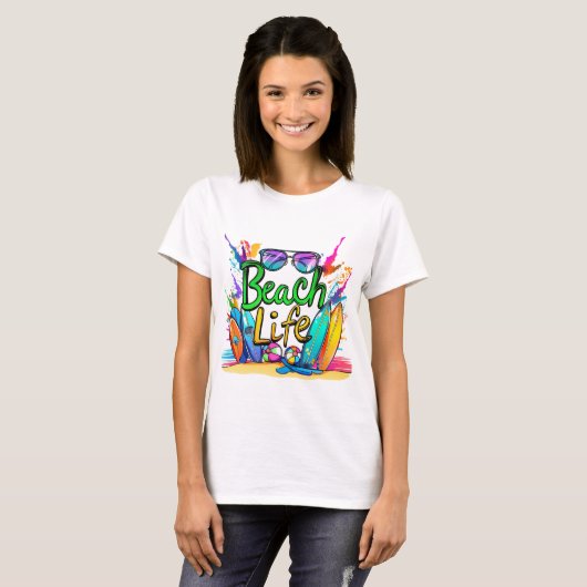 Beach life t-shirt (Voorkant volledig)