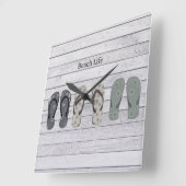 Beach Life, teenslippers aan boord Vierkante Klok (Hoek)