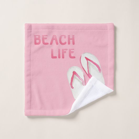 Beach Life Teenslippers Bad Handdoek (Wasdoekje)