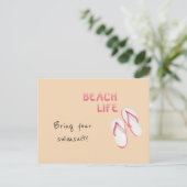 Beach Life Teenslippers Briefkaart (Staand voorkant)