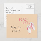 Beach Life Teenslippers Briefkaart (Voorkant / Achterkant)