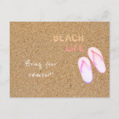Beach Life Teenslippers in het Zand  Briefkaart (Voorkant)
