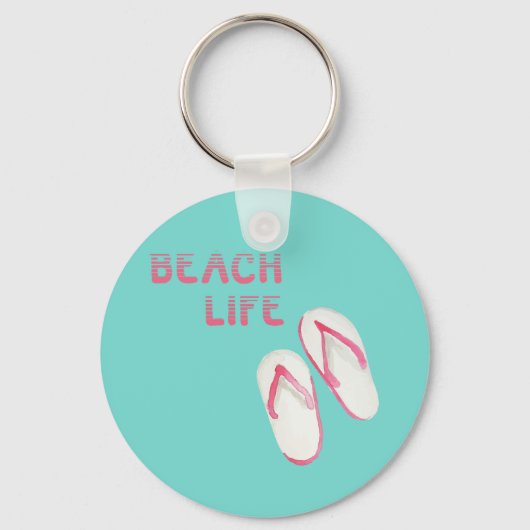Beach Life Teenslippers Sleutelhanger (Voorkant)