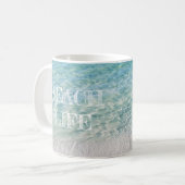 Beach Life Tropical Sandy Beach Turquoise Blue Koffiemok (Voorkant links)