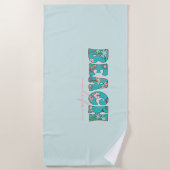 Beach Life Tropical Summer Gepersonaliseerd Strandlaken (Voorkant)