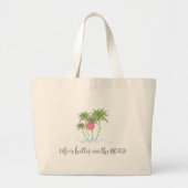 Beach Life Tropische Style Summer Fun Grote Tote Bag (Voorkant)