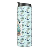 Beach Life tropische vuurtoren Thermosbeker (Geroteerd rechts)