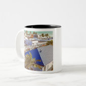 Beach life tweekleurige koffiemok (Voorkant links)