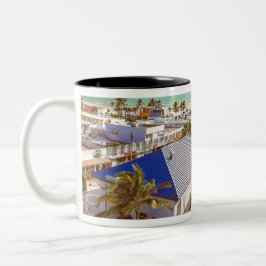 Beach life tweekleurige koffiemok