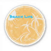 Beach Life Vinyl Cut Sticker (Voorkant)