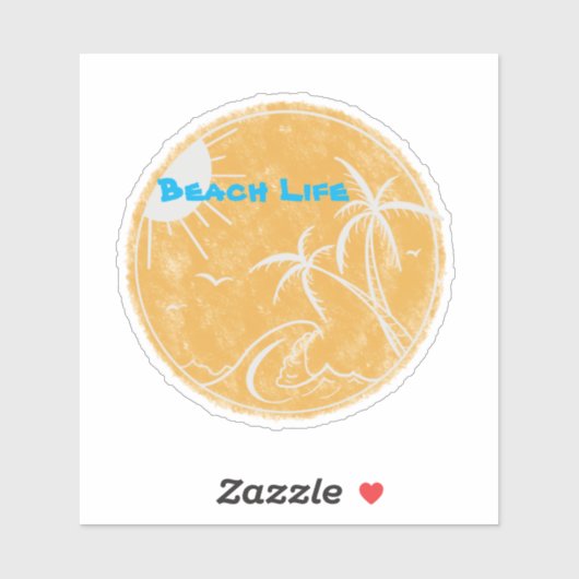 Beach Life Vinyl Cut Sticker (Vel)