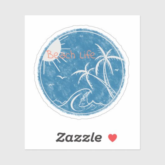 Beach Life Vinyl Cut Sticker (Vel)