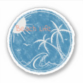 Beach Life Vinyl Cut Sticker (Voorkant)