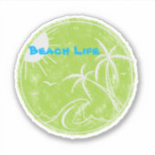 Beach Life Vinyl Cut Sticker (Voorkant)