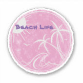 Beach Life Vinyl Cut Sticker (Voorkant)