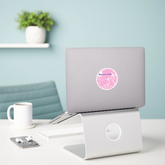 Beach Life Vinyl Cut Sticker (Laptop op bureau)