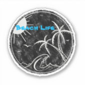 Beach Life Vinyl Cut Sticker (Voorkant)
