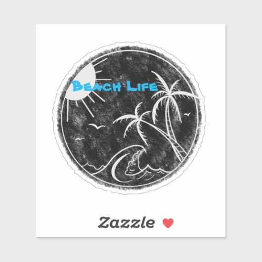 Beach Life Vinyl Cut Sticker (Vel)