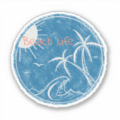 Beach Life Vinyl Cut Sticker (Voorkant)