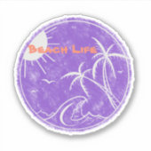 Beach Life Vinyl Cut Sticker (Voorkant)