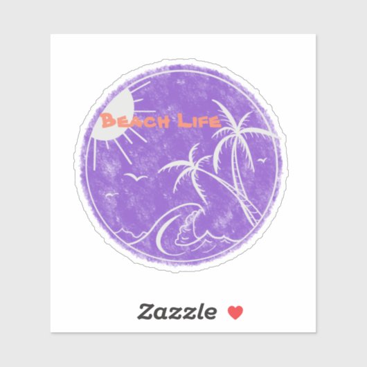 Beach Life Vinyl Cut Sticker (Vel)