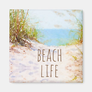 Beach Life Waterverf Beach Path Magneet