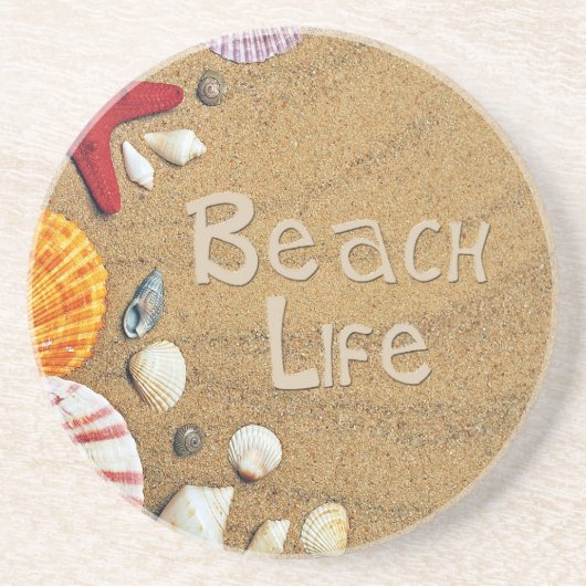 Beach Life Zandsteen Onderzetter (Voorkant)
